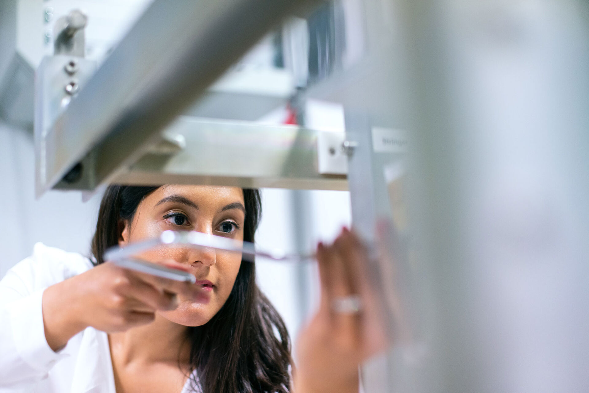 Young student in lab