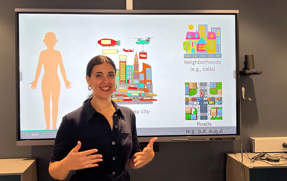 Eirini showing an example of modeling though maps