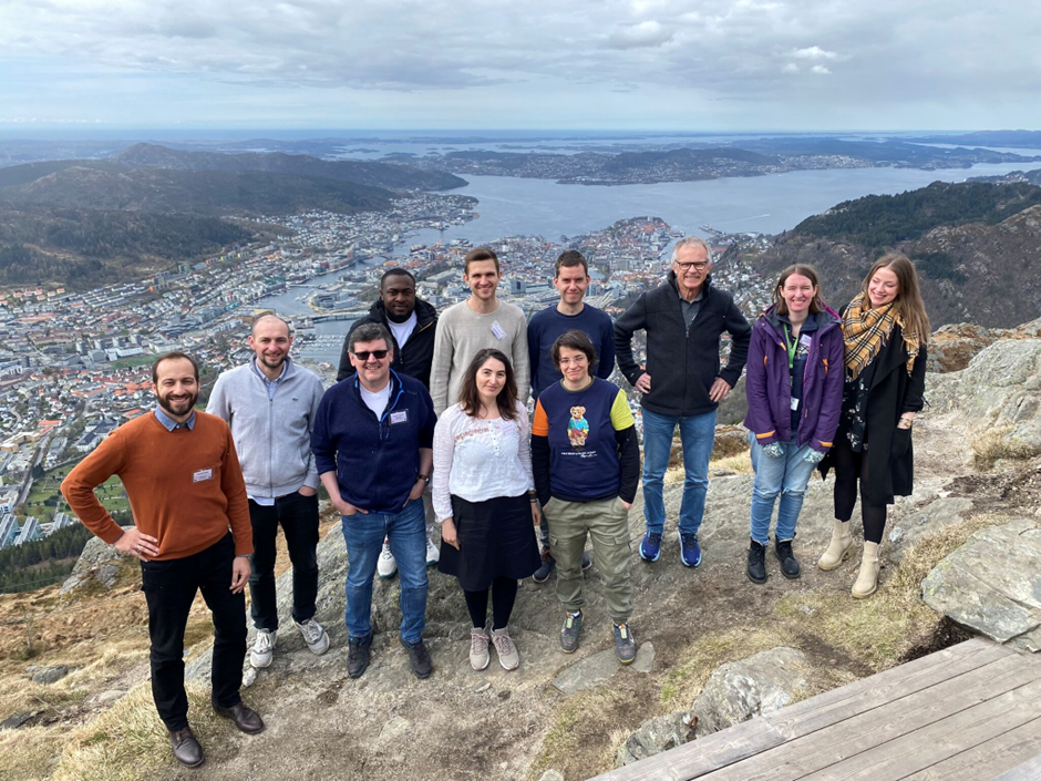 Workshop participants on top of Mount Ulriken, view Bergen city.