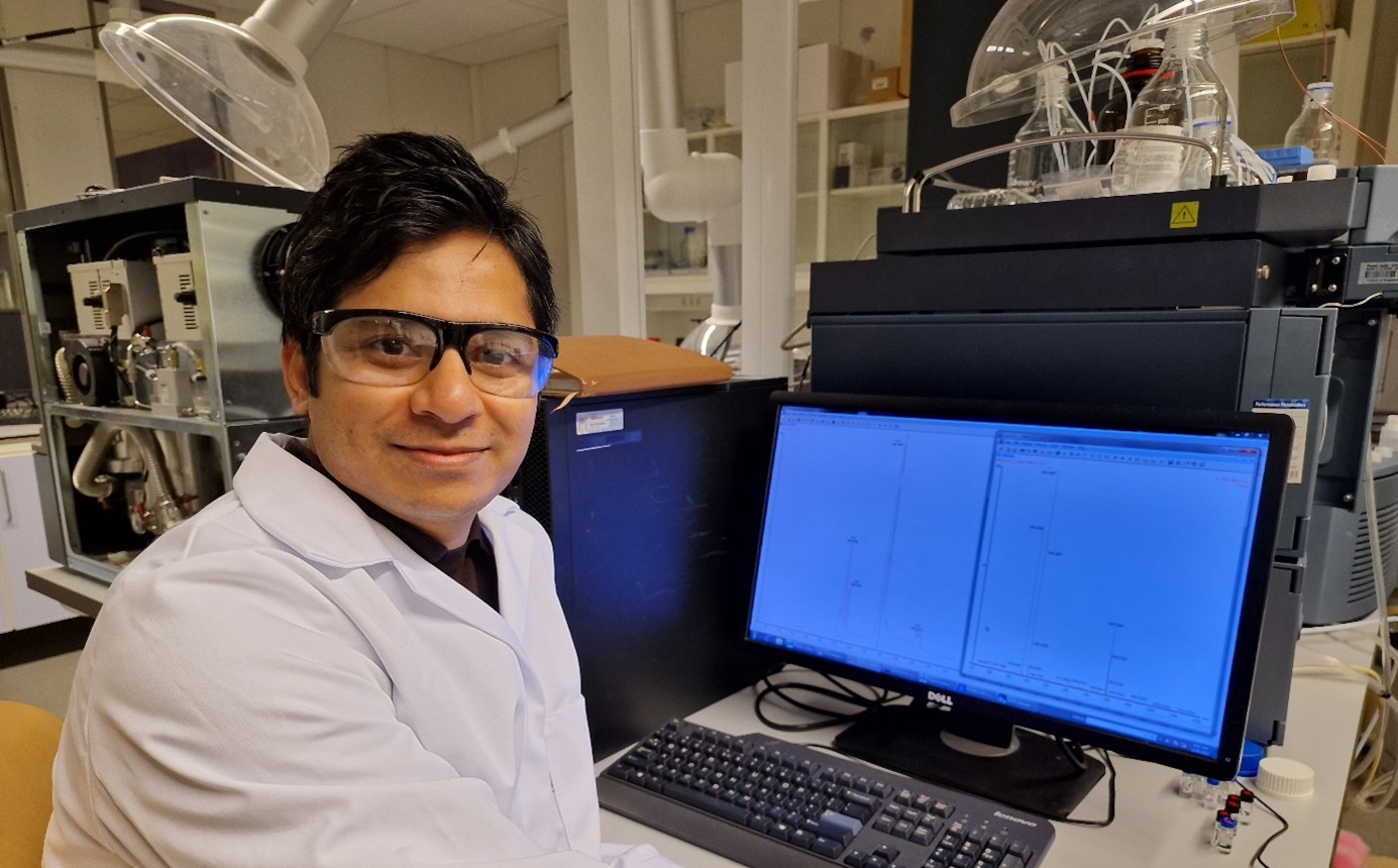 DLN Industry intern Ataur Rahman used the LC-MS to see the degradation pattern of the antimicrobial peptides in his internship