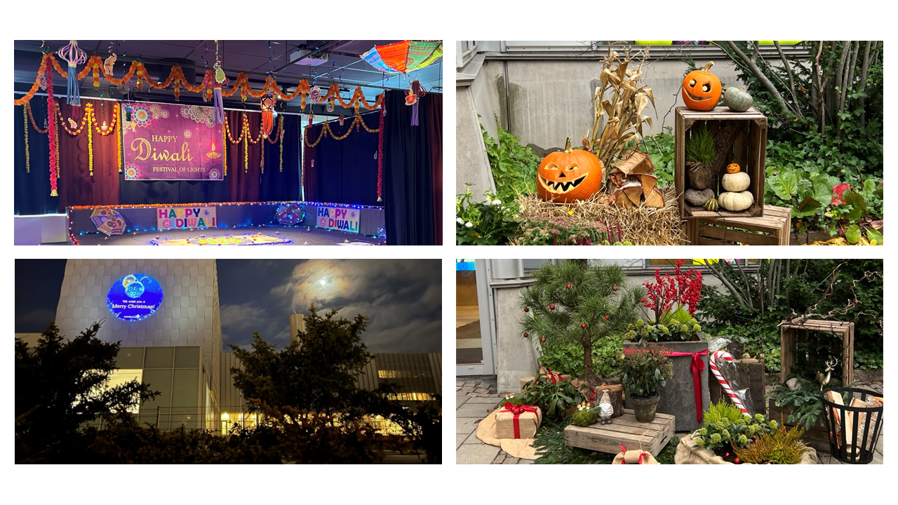 Pictures of Diwali, Halloween, and Christmas at AstraZeneca